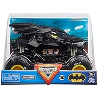 Monster Jam Official Batman Monster Truck - Retro Batmobile Collector 1:24 Scale Die-Cast Vehicle - Chrome Rims and BKT Tread Tires for Use in All Playsets - Collectible for Fans & Birthday Parties