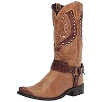 Dingo Mens War Eagle Studded Square Toe Casual Boots Mid Calf - Brown