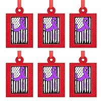Cervical Cancer Awareness American Flag Christmas Photo Ornament Frames Hanging Picture Xmas Tree Decoration Gifts for Holiday Party