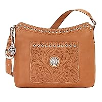 American West Leather Western Shoulder Handbag - Harvest Moon