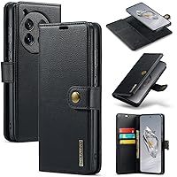 Wallet Case Cover Compatible with Oneplus 12 Case, DG.MING 2 in 1 Clucth Retro Real Cowhide Leather Folio Flip Wallet Magnetic Detachable Slim Phone Cover Case Compatible with Oneplus 12,W Card Holder