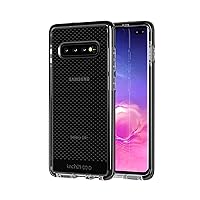 tech21 Protective Samsung Galaxy S10+ Case Thin Patterned Back Cover with FlexShock - Evo Check - Smokey Black