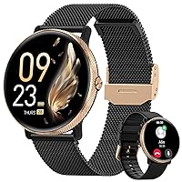 AKUMAKA 2024 Women's Smartwatch with Call, 1.39 Inch AMOLED Display, Women's Watch with 120+ Sports, Cycle Monitoring, 24H Heart Rate Monitor, SpO2, Sleep, IP68 Notifications Whatsapp iOS Android