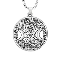 Halloween Pentagram Pumpkin Bat Necklace Celtic Knot Moon Pendant Jewelry  Black Necklace S925 Sterling Silver Charm Gothic Necklaces for Women