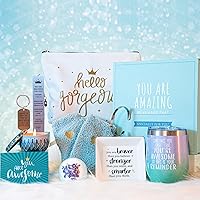 12Pcs Inspirational Gifts for Women - Thank You Gifts Basket for Women Coworker, Get Well Soon Gift Baskets for Women, Relaxing Self Care Gifts, Encouragement Motivational Cheer Up Gift Set