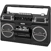 Jensen MCR-500 Portable AM/FM Radio with Cassette Player/Recorder and Built-in Speaker
