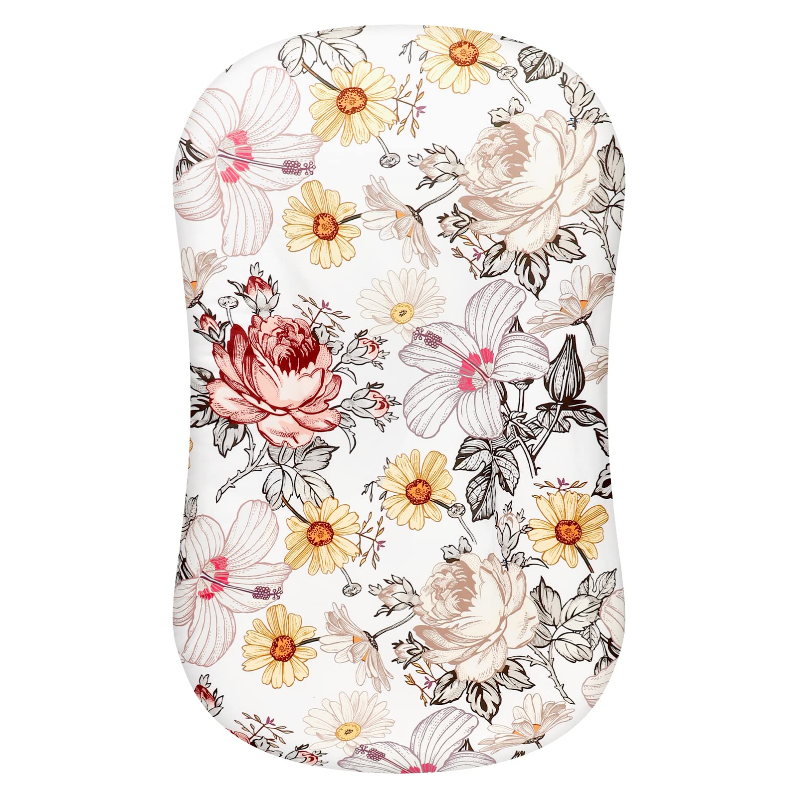 Baby Lounger Cover for Girls, Ultra Soft Breathable Snug Fitted Removable Infant Lounger Cover Replacement for Newborns, Stylish Floral Patterns