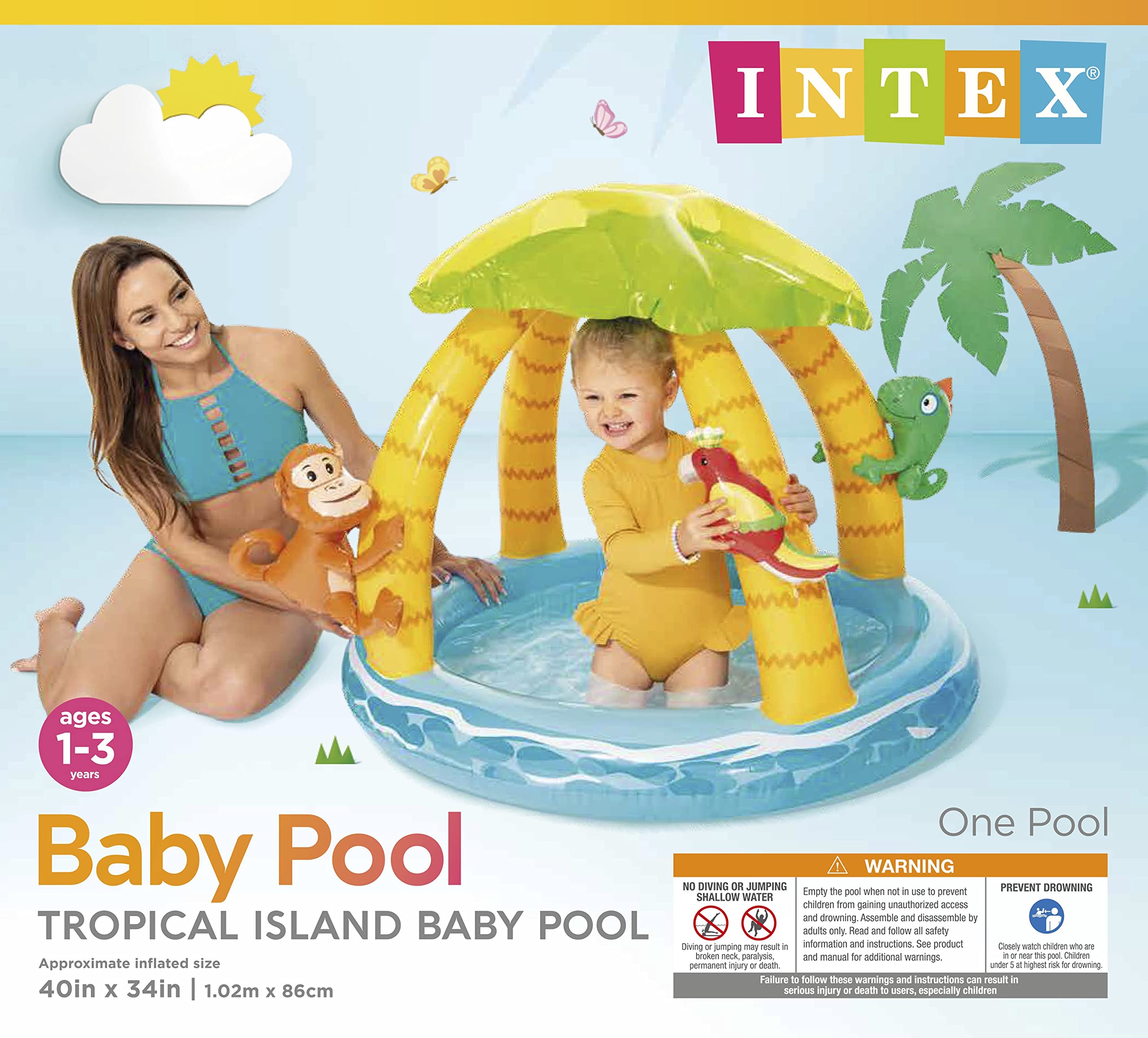 Intex 58417EP Tropical Island Baby Toddler Pool | 40