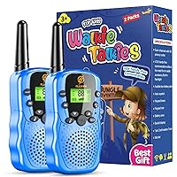 Walkie Talkies for Kids 2 Pack: Long Range Kids Blue Walkie Talkies for Boys Birthday Gifts Kids Outdoor Toys for 3 4 5 6 7 8 9 Year Old Boy Kid Gift Toy Age 3-12 Camping Hiking