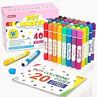 Shuttle Art Dot Markers, 40 Colors Washable for Toddlers with Free Activity Book, Bingo Daubers Supplies for Kids Preschool Children, Non Toxic Water-Based Dot Art Markers…
