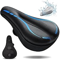 Bike Seat Cushion - Gel Padded Bike Seat Cover for Men & Women Comfort, Adjustable Velcro Secure Bicycle Seat Cushion Compatible with Peloton, Indoor & Outdoor Bicycle Seat(11