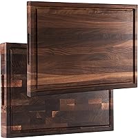 Walnut Wood Cutting Board for Kitchen - Set of End Grain and Edge Grain Wood - Sizes 20