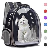 Backpack Carrier/Bubble Carrying Bag for Small Medium Dogs Cats, Space Capsule Pet Carrier for Hiking, Travel, Airline Approved- Black