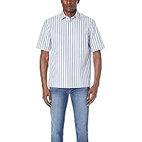 Theory Mens Bruner Lounge Button Up Shirt, Blue, Large