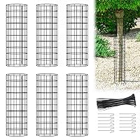 Keten Tree Trunk Protector, 6 Pack Plant Guard Protectors with Zip Ties & Metal Stakes, Garden Protection Tree Wrap Cage for Damaged Bark Protector for Preventing Tree Trunk from Deer, Trimmers, Mower