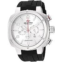 Men's Guardian Stainless Steel Quartz Silicone Strap, Black, 24 Casual Watch (Model: SP3340)