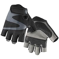 OZERO Cycling Bike Gloves: Padded Half Finger Bicycle Gloves Shock-Absorbing Anti-Slip Breathable MTB Road Riding Gloves for Men Black