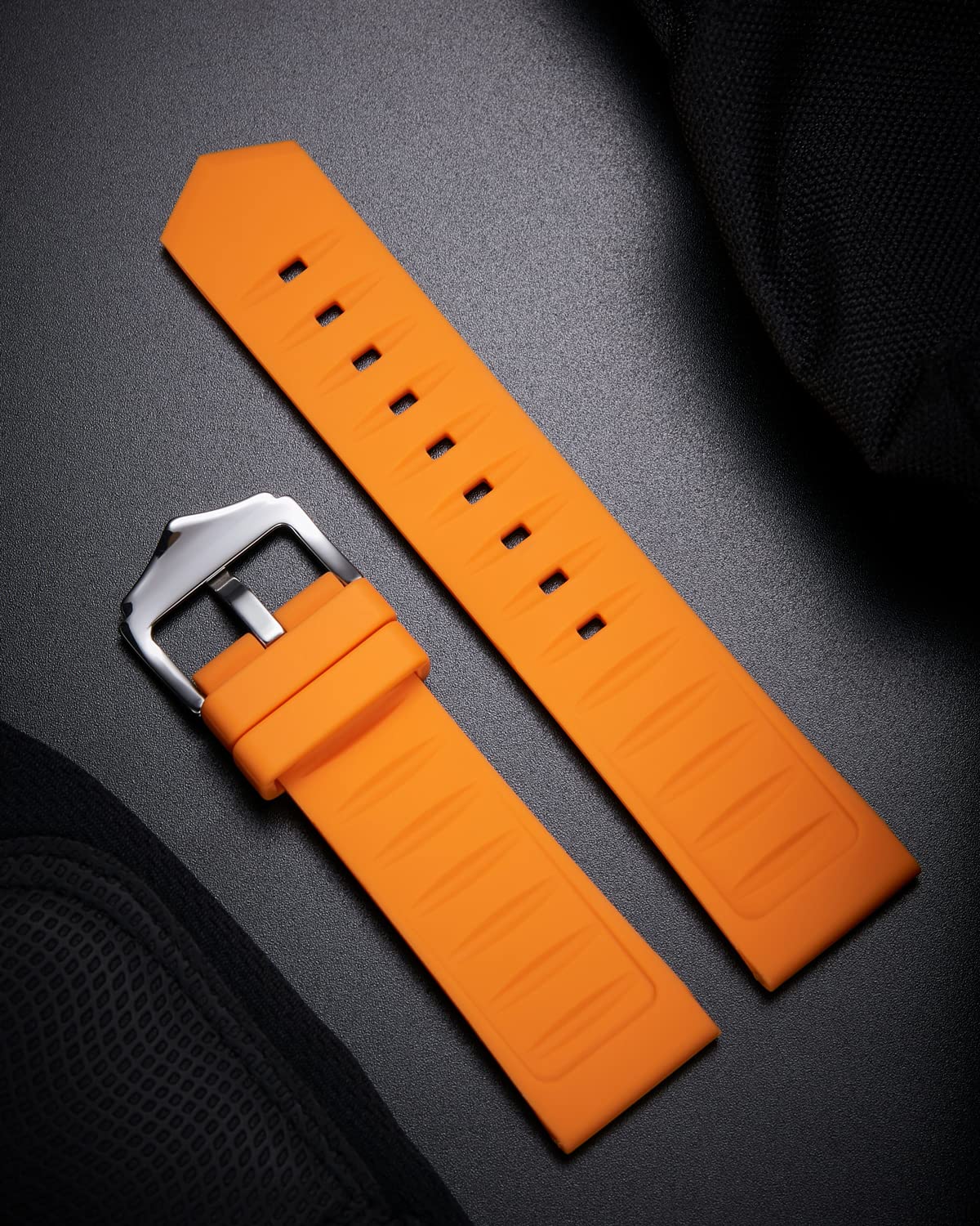 BINLUN Silicone Watch Bands 12mm-28mm Sizes Durable Replacement Rubber Watch Straps for Men Women 7 Color (White/Red/Black/Blue/Orange/Grey/Green)