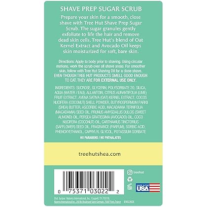 Tree Hut Bare Shave Prep Sugar Scrub, 9oz, Essentials for Soft, Smooth, Bare Skin