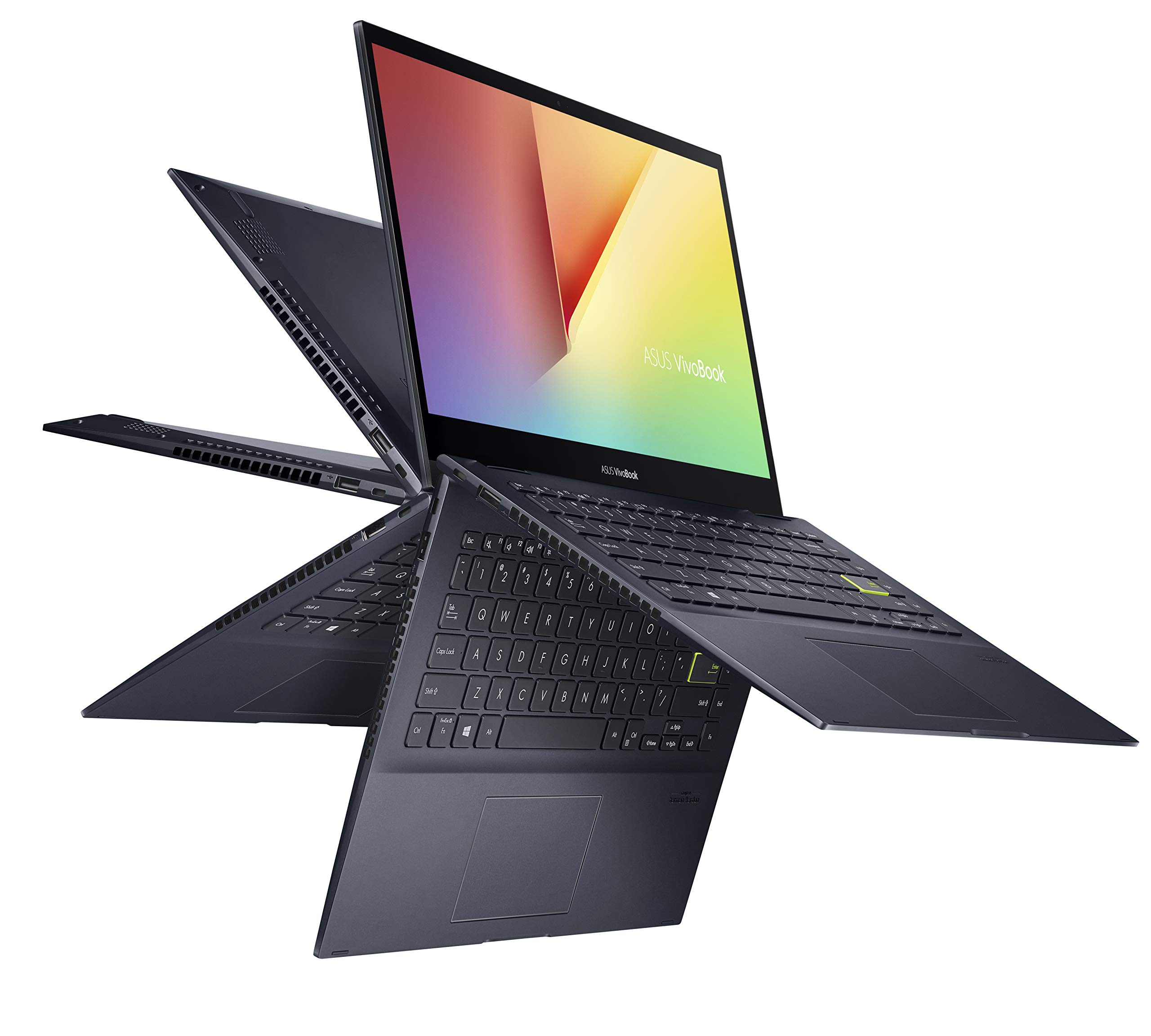ASUS VivoBook Flip 14 Thin and Light 2-in-1 Laptop, 14” FHD Touch Display, AMD Ryzen 5 4500U, 8GB DDR4 RAM, 256GB SSD, Glossy, Stylus, Fingerprint Reader, Windows 10 Home, Bespoke Black, TM420IA-DB51T