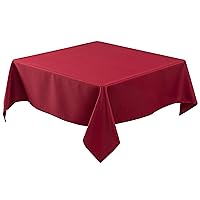 Biscaynebay Textured Fabric Tablecloths 70 X 70 Inches Square, Red Water Resistant Spill Proof Tablecloths for Dining, Kitchen, Wedding and Parties, Machine Washable