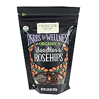 Frontier Co-op Organic Seedless Rosehips, 8.29 oz | Dried Rose Hips for Rosehip Tea Organic, Rosehip Powder, Rosehip Oil and More | 8.29 Ounches (235 Grams)