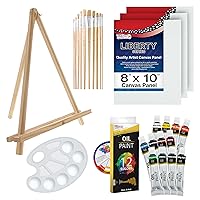 U.S. Art Supply 28-Piece Artist Oil Painting Set with 12 Vivid Oil Paint Colors, 12