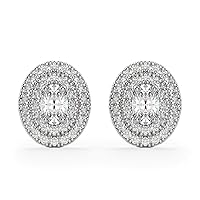 2.00CT Oval Brilliant Cut, VVS1 Clarity, Colorless Moissanite Stone, 925 Sterling Silver Earring, Almeria Stud Earrings, Birthday Gift, Dress Earring