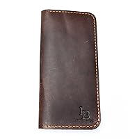 LeatherBrick Men's Long Book Wallet | Pure Leather Wallet | Handmade Leather Wallet | Oil Pullup Leather | Chestnut Brown Color