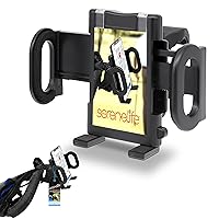 SereneLife Golf Cart Universal GPS Holder - Golf Cart Accessories Rotating Cell Phone Holder Mount Clip for GPS, PDA and Mobile Devices w/Silicone Clip, Mounting Bracket for Trolley Tube SLGZGPSH