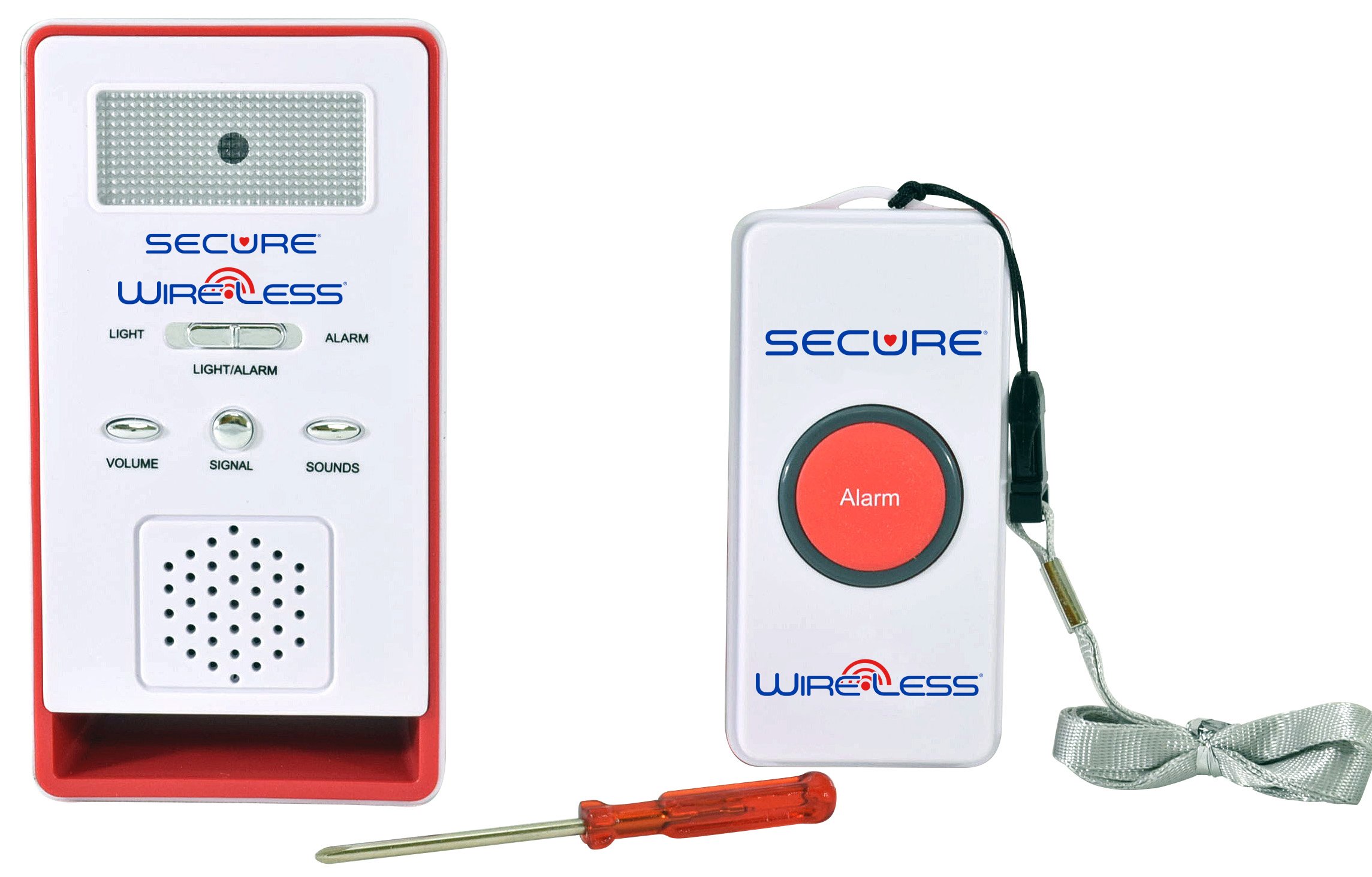 Secure SWCB-1 Wireless Remote Nurse Alert System - SOS Help Pendant Call Button and Caregiver Pager Kit - 500+ Ft Range … (1 Transmitter Set)