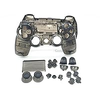 New Replacement Full Housing Shell Cover Case Protective Hard Skin Kits With Buttons Set for Sony Playstation 4 PS4 Dualshock 4 Wireless controller -Transparent Black.