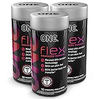 Flex™ Condoms︱Condoms Made with Graphene, The World's Thinnest & Strongest Material︱Ultra Thin, Flexible, Strong︱Nontoxic, Vegan, Non-GMO︱Pleasure-Enhancing Next Generation Condoms | 3 x 10 Count