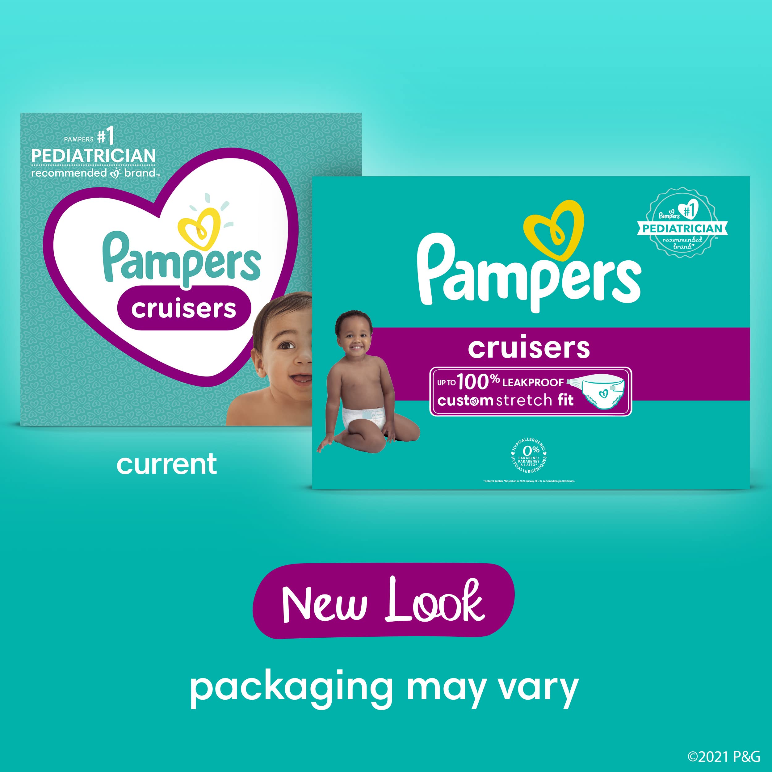 Diapers Size 5, 128 Count - Pampers Cruisers Disposable Baby Diapers, (Packaging May Vary)