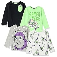 Amazon Essentials Disney | Marvel | Star Wars Boys and Toddlers' Long-Sleeve T-Shirts (Previously Spotted Zebra), Pack of 4