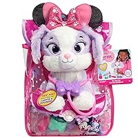 Just Play Disney Junior Minnie Mouse On-the-Go Pet Vet Backpack Set, Dress Up and Pretend Play Doctor Kit, Officially Licensed Kids Toys for Ages 3 Up