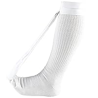 OTC Night Sock, Plantar Fasciitis, Achilles Tendonitis, Toe Lift and Step Arch Tight Calf Muscle Support, White, X-Small