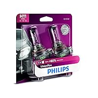 Philips H11 VisionPlus Upgrade Headlight Bulb with up to 60% More Vision, 2 Count (Pack of 1)