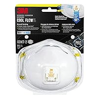 3M N95 Respirator 8511, 2 Pack, Features 3M COOL FLOW Exhalation Valve, NIOSH-APPROVED N95, Advanced Filter Media For Easy Breathing, Lightweight, Comfortable Design For Longer Wear (8511DA1-2A-PS)