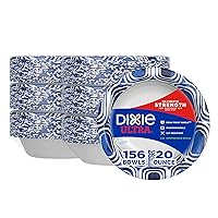Dixie Ultra, Large Paper Bowls, 20 Oz, 26 Count (Pack of 6), Microwave Safe, Compostable, Disposable Bowls Great For Breakfast, Lunch, And Dinner Meals