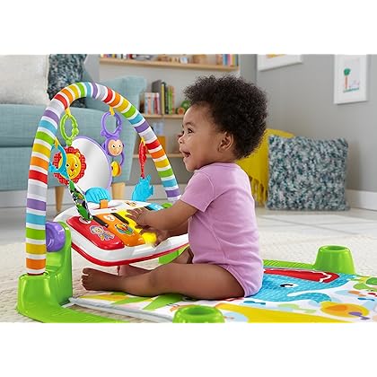Fisher-Price Baby Playmat Deluxe Kick & Play Piano Gym with Musical -Toy Lights & Smart Stages Learning Content for Newborn to Toddler