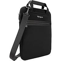 11.6-12 inch Laptop Case Vertical Messenger Bag or Tablet Carrying Case Travel Laptop Bag with Hideaway Handles, Cross Shoulder Strap Convertible Sleeve/Shoulder Bag Design, Black (TSS912)