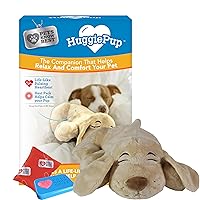 Pets Know Best HuggiePup- Plush Heartbeat Toy for Puppy or Dog, Calming Crate Training Aid, Separation Anxiety Buddy, with Heating Pad, Golden