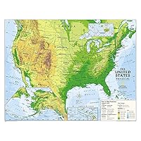 National Geographic Kids Physical USA Education: Grades 4 - 12 Wall Map - Laminated (51 x 40 in) (National Geographic Reference Map)