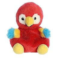 Aurora® Adorable Palm Pals™ Scarlette The Macaw™ Stuffed Animal - Pocket-Sized Fun - On-The-Go Play - Red 5 Inches