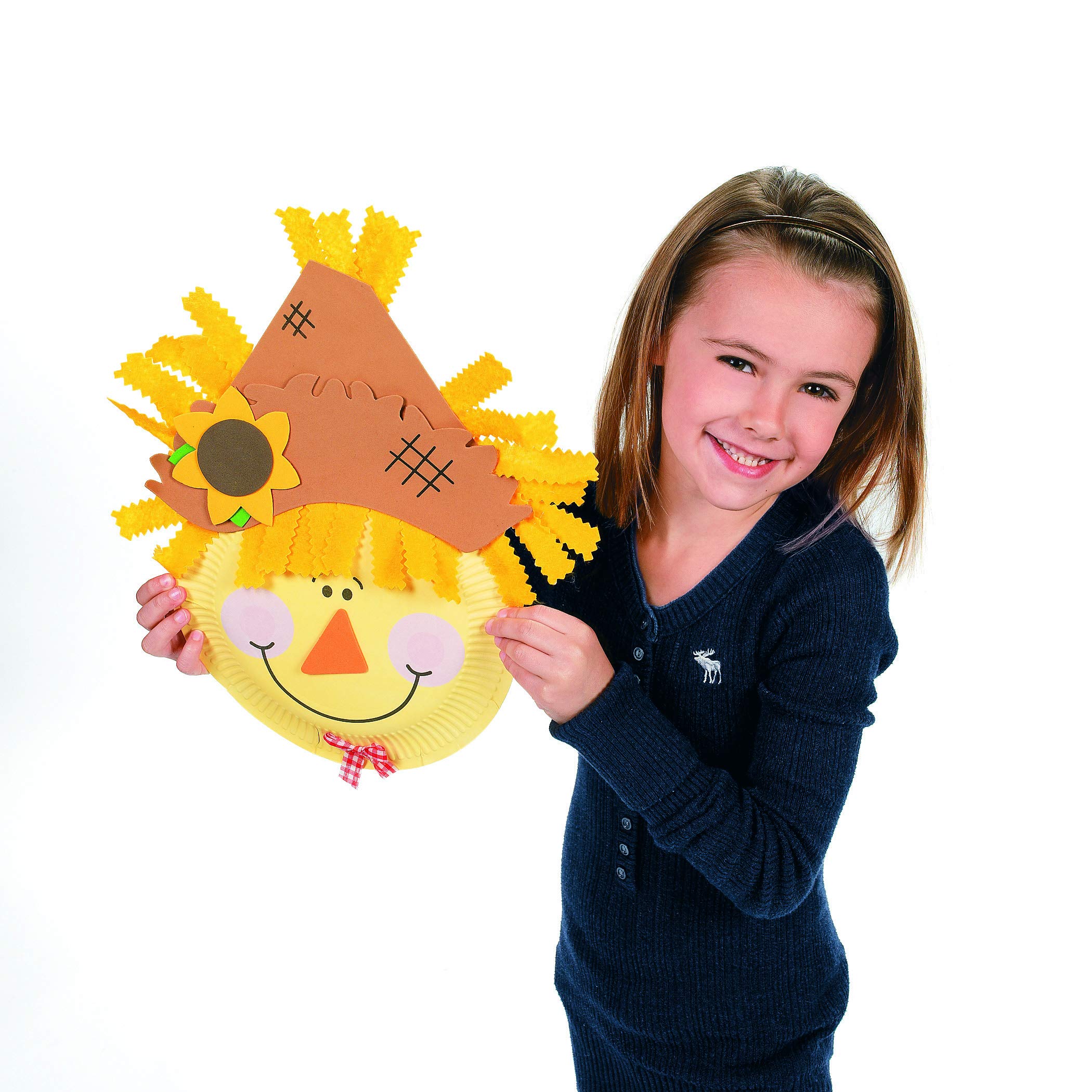 Paper Plate Scarecrow Craft Kit - Makes 12 - Fall Crafts for Kids and Fun Home Activities