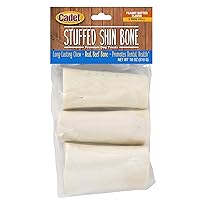 Cadet Stuffed Shin Bones - Highly Digestible, High Protein, Long-Lasting Dog Chew Bone for Aggressive Chewers, Supports Dental Health, - Peanut Butter Flavor, Small (3 Count)