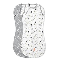 SwaddleMe Arms Free Convertible Pod – Size Large, 4-6 Months, 2-Pack (Lucky Star) Zip-up Baby Swaddle Helps Transition to Arms Out Sleep for Safe Rolling and Self-Soothing