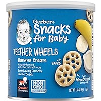 Gerber Snacks for Baby Teether Wheels, Banana Cream, 1.48 Ounce (Pack of 6)