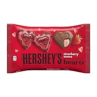 HERSHEY'S Milk Chocolate Filled with Strawberry Flavored Crème Hearts Candy, Valentine's Day Candy, 10 Oz. Bag